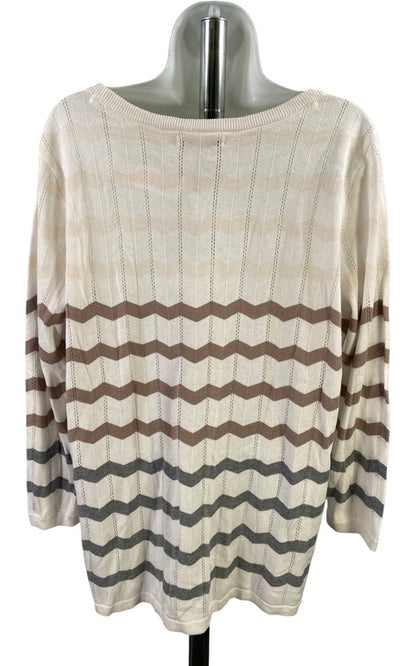 41 Hawthorn Women’s White Thin Knit Irene Pointelle Sweater -XXL image 3