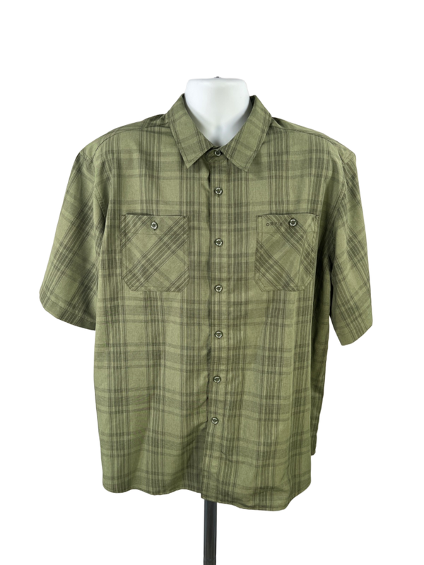 Orvis Men's Green Plaid Classic Short Sleeve Button Up Shirt - XXL