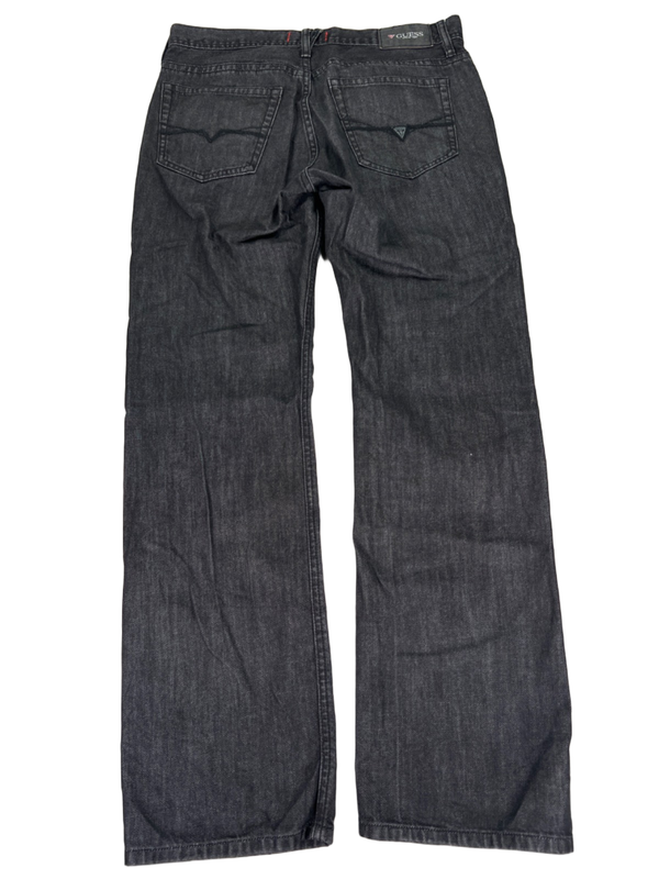 Guess Men's Black Relaxed Straight Rowland Fit Denim Jeans - 32x32 image 2