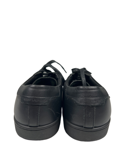 Saint Laurent Paris Men's Black Leather Low Top Sneakers - 46.5/US 13 image 4
