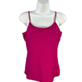 White House Black Market Women's Pink Built-In-Bra Sleeveless Cami Top - L