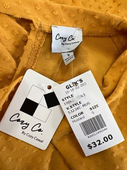 Cozy Co Women's Yellow/Gold Textured Open Back Shirt - S image 3