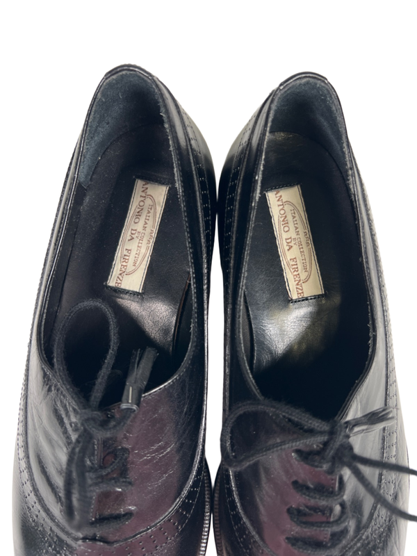 Antonio Da Firenze Men's Black Leather Wingtip Oxford Dress Shoes - 9.5 D image 3