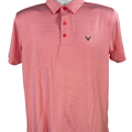 Callaway Men's Pink Striped Opti-Dri Short Sleeve Athletic Golf Polo - S