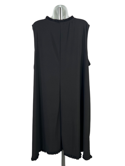 Nicole Miller Women's Black Ruffle Trim Sleeveless Midi Dress - 3X Plus image 2