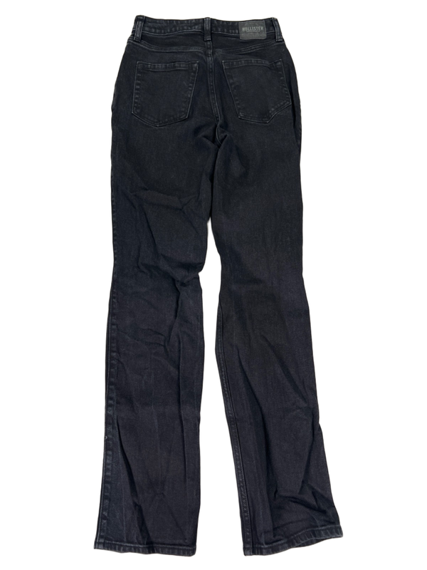 Hollister Women's Black Ultra High Rise 90s Straight Distressed Jeans - 0 Long image 2
