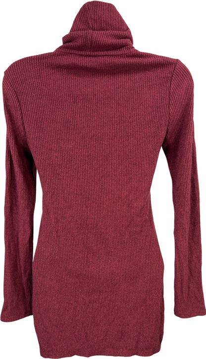 White House Black Market Women’s Burgundy Long Sleeve Tunic Sweater - XXS image 2