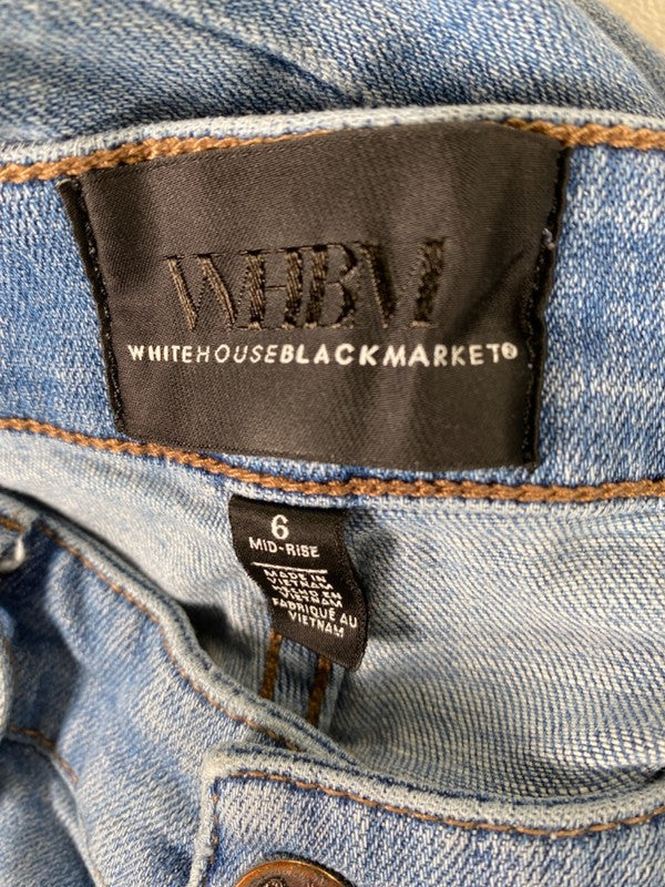 White House Black Market Women's Light Wash Girlfriend Mid Rise Jeans - 6 image 3