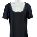 Wolford Women's Black Short Sleeve Square Neck Shirt - L