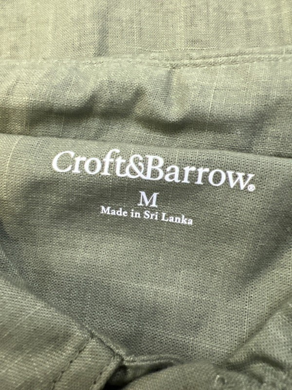 Croft & Barrow Men's Green Woven Short Sleeve Button Up Shirt - M image 3