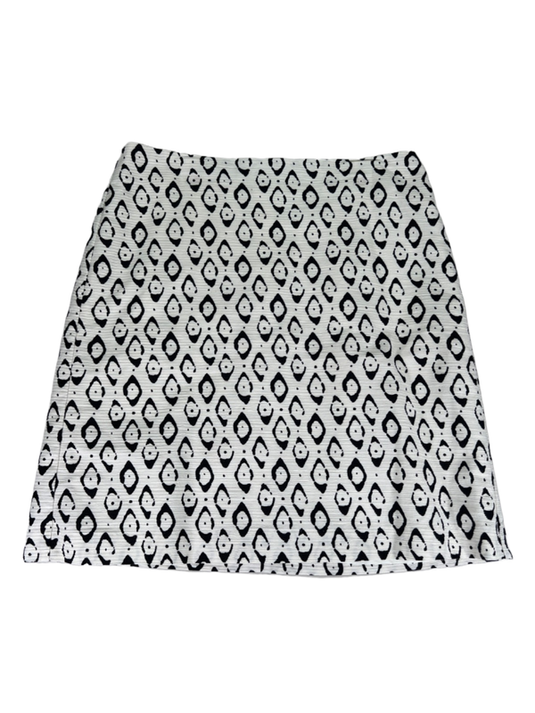 Ann Taylor Women's White/Black Textured Straight Skirt - 6