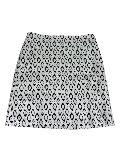 Ann Taylor Women's White/Black Textured Straight Skirt - 6