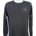 Under Armour Men's Black Waffle Crew Long Sleeve Shirt - M