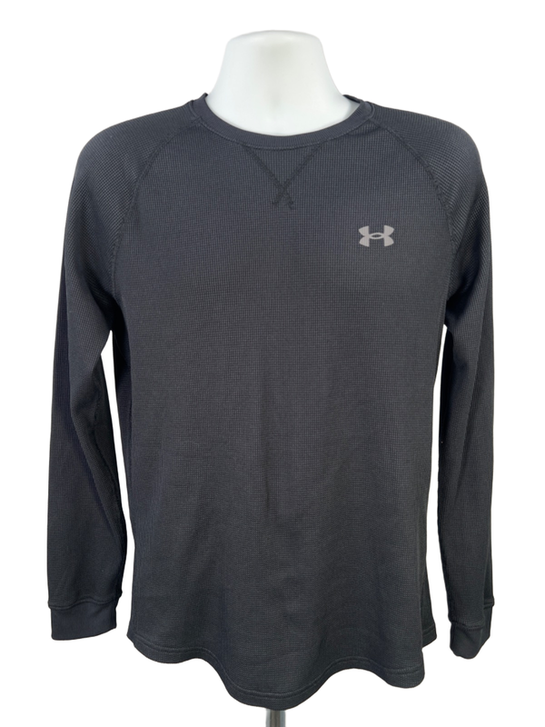Under Armour Men's Black Waffle Crew Long Sleeve Shirt - M
