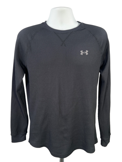 Under Armour Men's Black Waffle Crew Long Sleeve Shirt - M