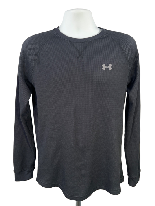 Under Armour Men's Black Waffle Crew Long Sleeve Shirt - M