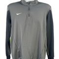 Nike Men's Gray/Green Dri-Fit Quarter Zip Pullover Athletic Jacket - M