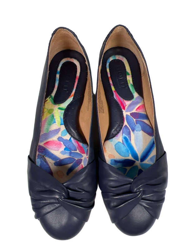 Born Women's Blue Lilly Leather Slip On Ballet Flats - 7.5 image 3