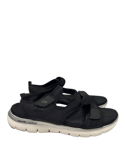 Skechers Women's Black Dual Lite Flex Appeal Memory Foam Sandals - 9