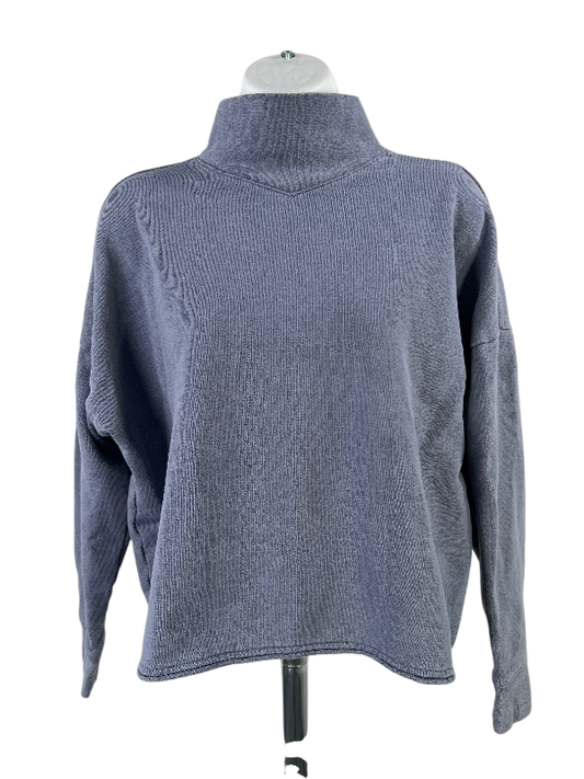 Madewell Women's Blue Long Sleeve Mockneck Sweatshirt - S