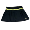 adidas Women's Black/Yellow Mesh Lined Pull On Athletic Skort - S