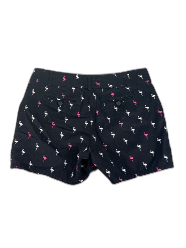 Banana Republic Women's Black Flamingo Print Cotton Shorts - 10 image 2