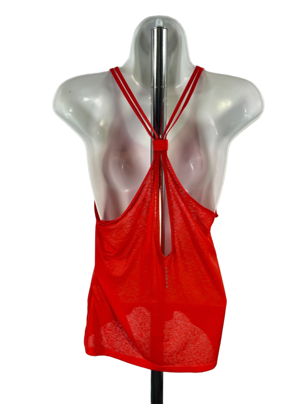Nike Women's Orange/Red Dri-Fit Strappy Racerback Sheer Athletic Tank Top - S image 2