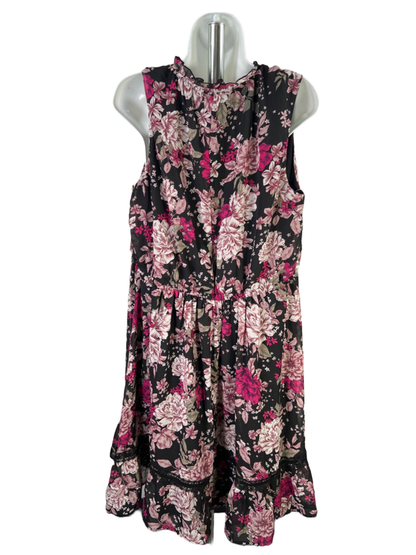 Lane Bryant Women's Black/Purple Floral Sleeveless Midi Dress - 16 image 2