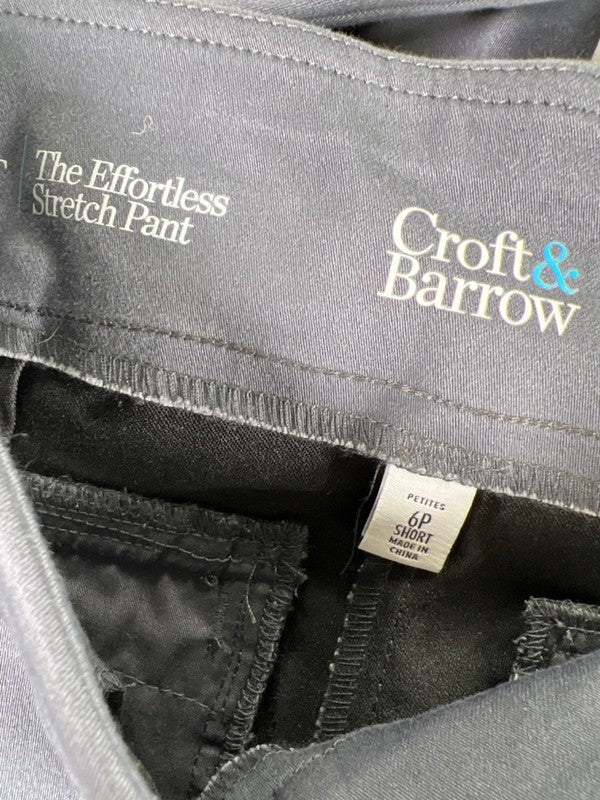 Croft & Barrow Women's Gray Effortless Stretch Straight Pants - 6 Short Petite image 3