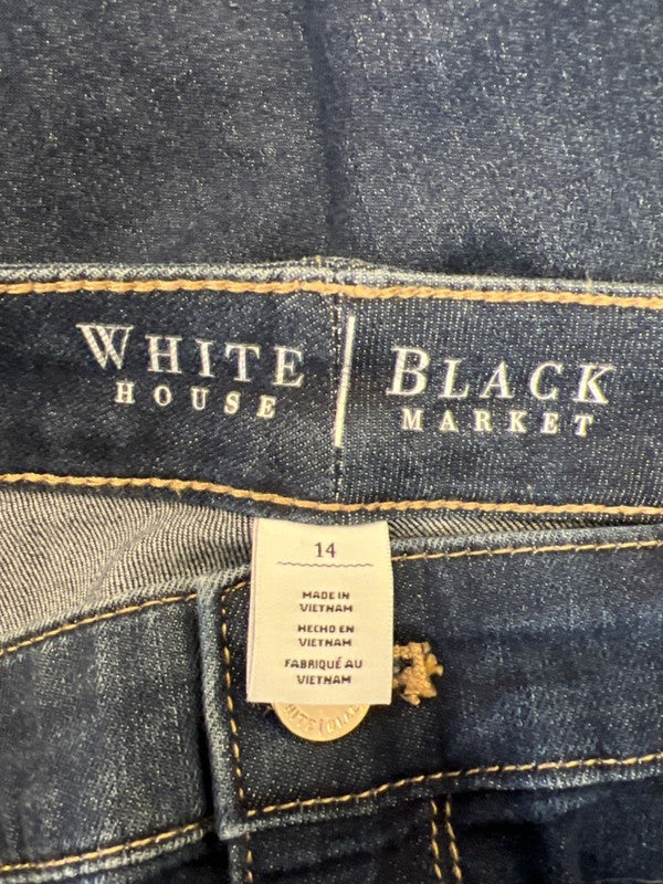 White House Black Market Womens Medium Wash Button Ankle Slim Cropped Jeans - 14 image 3