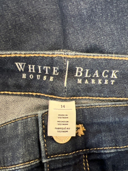 White House Black Market Womens Medium Wash Button Ankle Slim Cropped Jeans - 14 image 3