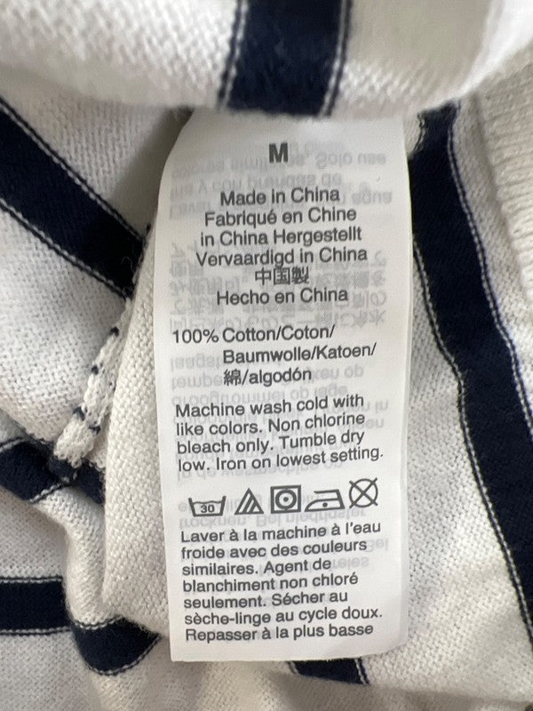J Crew women's Blue/White Striped Cotton Button Up Long Sleeve Sweater - M image 4
