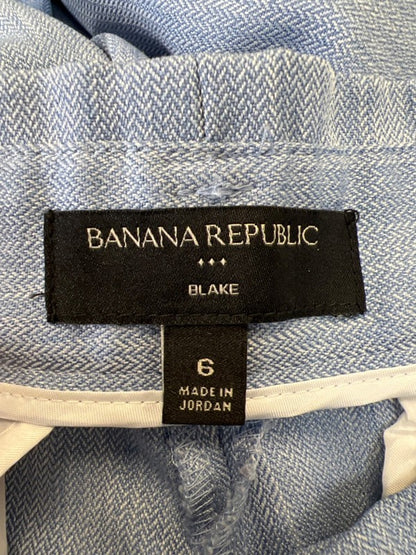 Banana Republic Women's Blue Herringbone Blake Belted Wide Leg Ankle Pants - 6 image 3