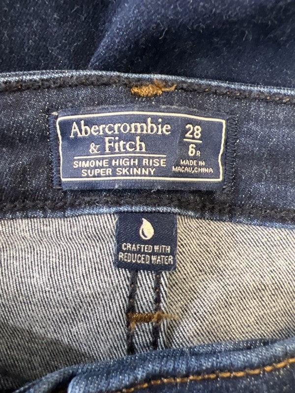 Abercrombie and Fitch Women's Dark Wash Simone Super Skinny Denim Jeans - 28/6 image 3