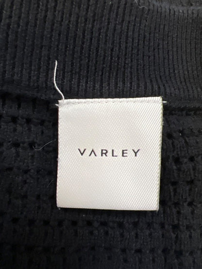 Varley Women's Black Short Sleeve Open Knit V-Neck Sweater - L image 3