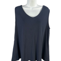 J Jill Women's Navy Blue Rounded V Neck Sleeveless Tank Top - XL