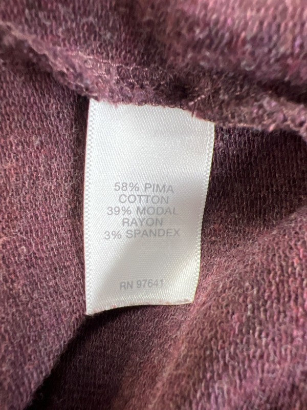 Pure J.Jill Women's Burgundy 3/4 Sleeve Pocket Front Pullover Shirt - L image 4