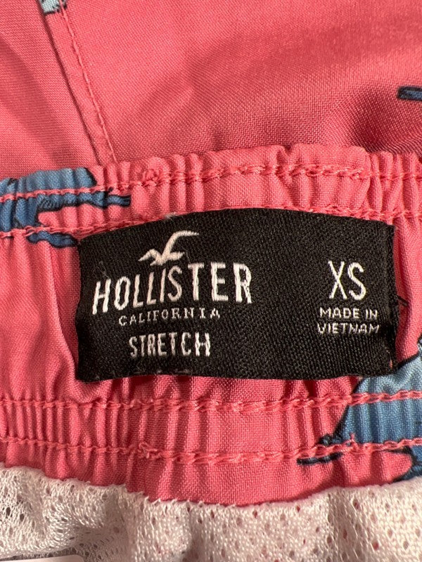 Hollister Men's Pink Walrus Print Stretch Lined Tie Waist Swim Trunks - XS image 3