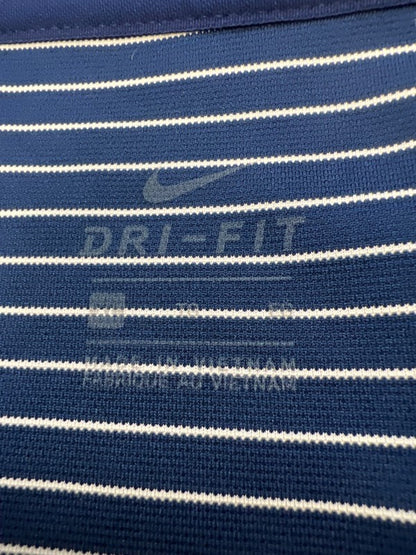Nike Men's Blue/White Striped Short Sleeve Dri-Fit Athletic Polo - XL image 3