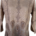 NEW Indigo Soul Women’s Purple/Gold Metallic Semi-Sheer Knit Tunic Shirt - S