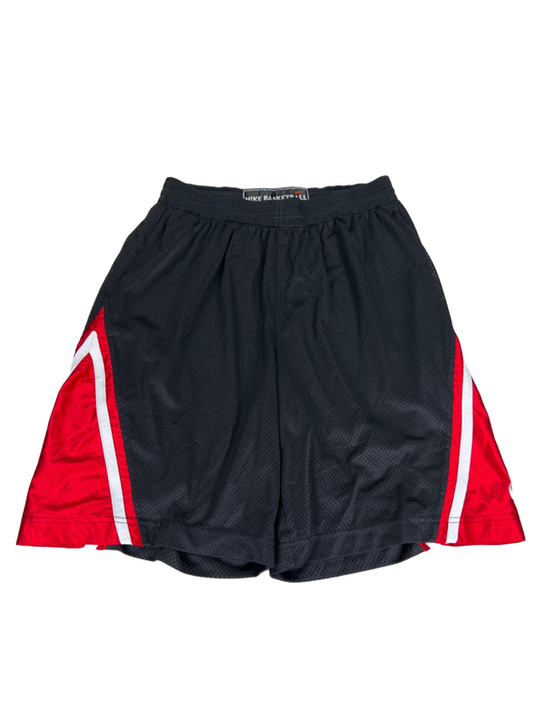 Nike Men's Black/Red Mesh Athletic Basketball Shorts - L