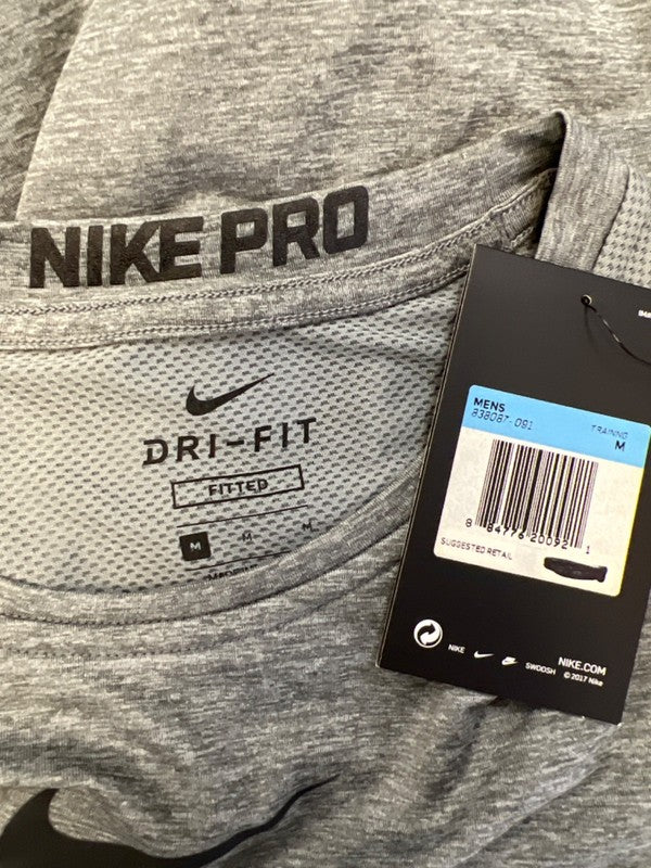 Nike Pro Men’s Gray Dri-Fit Training Fitted Athletic Tank Top - M image 3