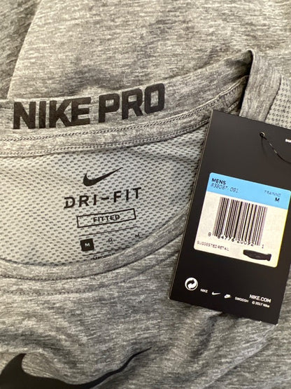 Nike Pro Men’s Gray Dri-Fit Training Fitted Athletic Tank Top - M image 3