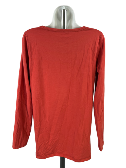 Pure J.Jill Women's Orange Stretch Long Sleeve Shirt - M image 2