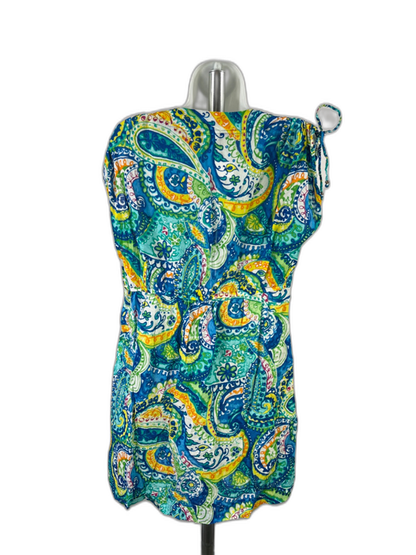 Lauren Ralph Lauren Women's Blue/Green Paisley Carnivale Cover Up Dress - L image 2