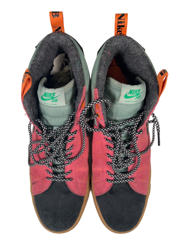 Nike SB Men's Green/Red Zoom Blazer Mid PRM Lace Up Sneakers - 12 image 3