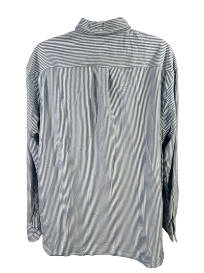 Duluth Trading Men's Blue/White Stripped Relaxed Fit Button Up Shirt - 2XL image 2