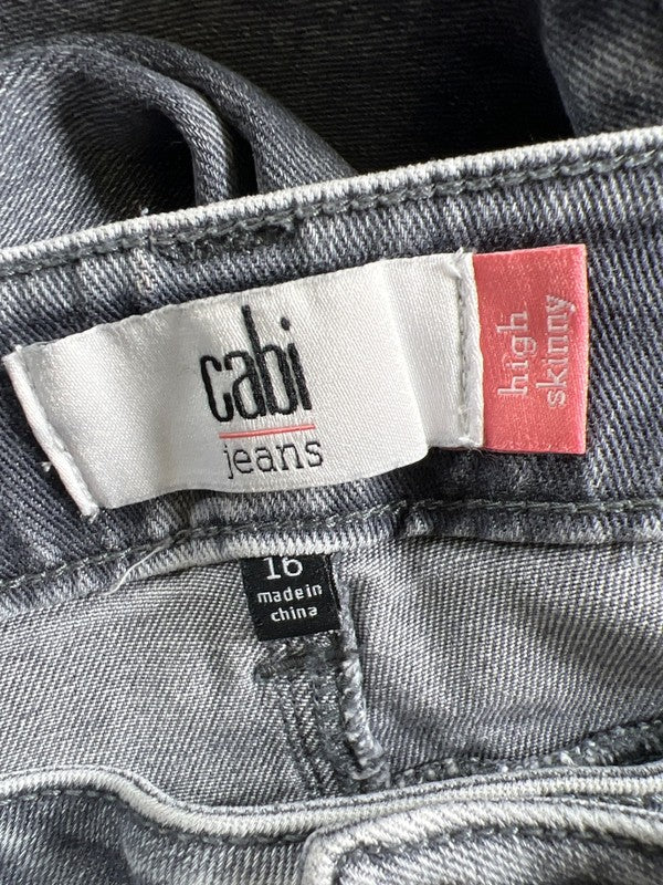 Cabi Women's Gray Distressed High Skinny Denim Jeans - 16 image 3