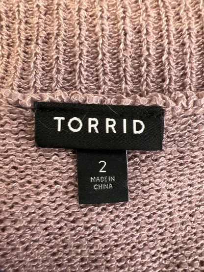 Torrid Women's Purple Knit Long Sleeve Open Front Cardigan Sweater - 2 Plus image 3
