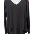 White House Black Market Women’s Black Long Sleeve Layered Blouse - S